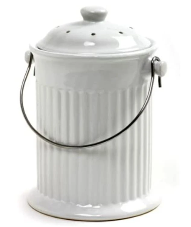 Norpro White Compost Keeper Crock, 1 Gallon