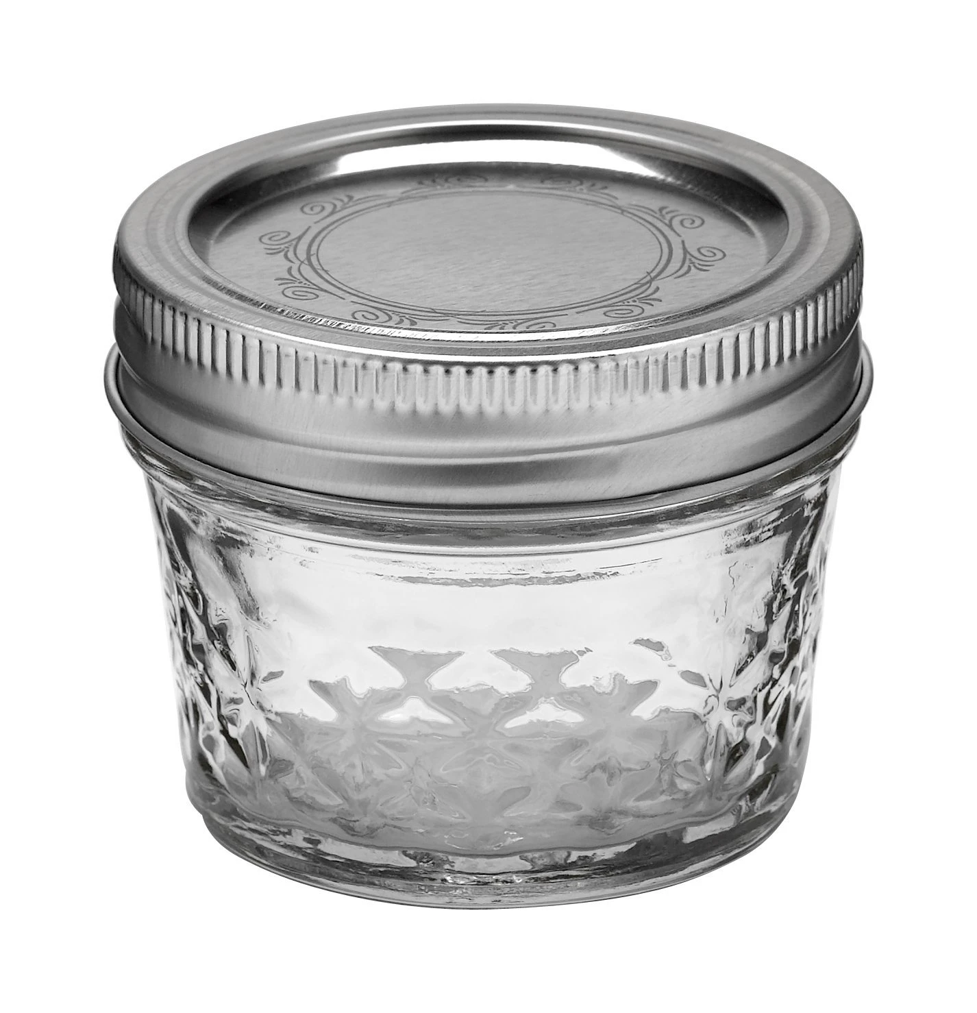 Ball Quilted Crystal Regular Mouth 4 Oz. Mason Jar w/Lids & Bands, 12 Ct.