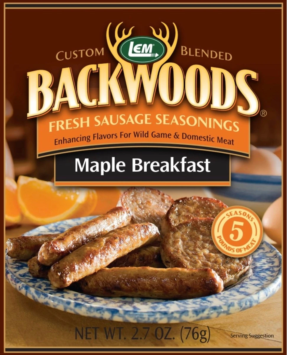 LEM Backwoods Maple Breakfast Fresh Sausage Seasoning – Makes 5 lbs